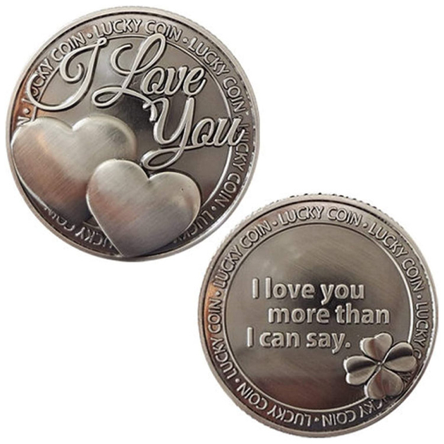 Mots personnalisés Romance Couple Collection Art Gifts Souvenir Coin