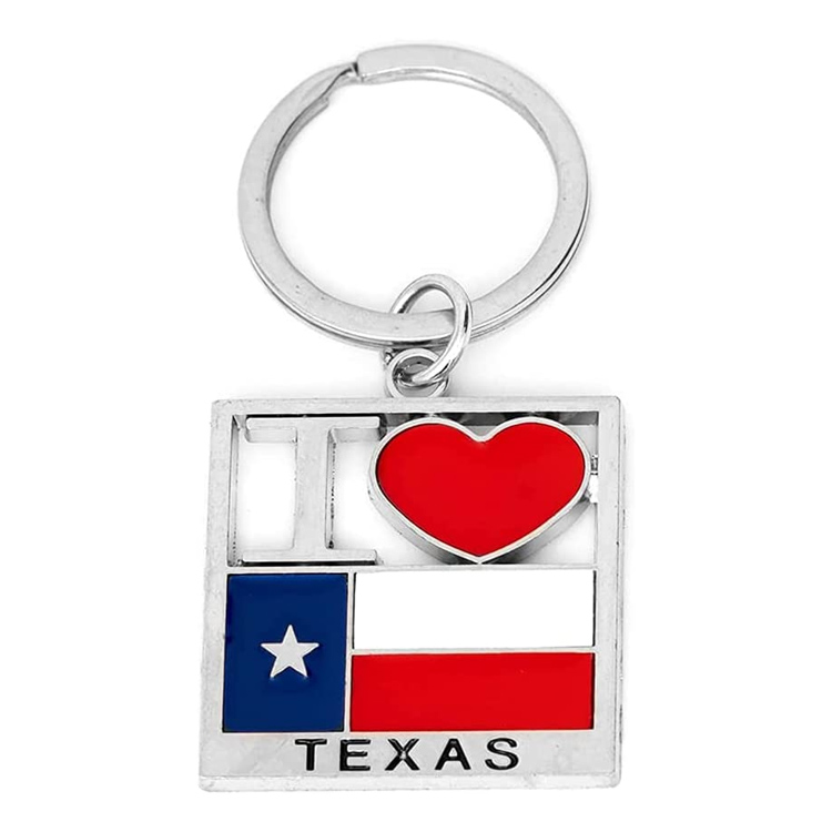 Porte-clés souvenir Texas personnalisé en métal