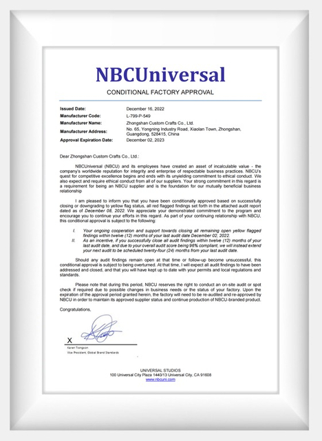 NBC Universal Pour broche en émail personnalisée à une face Fournisseur