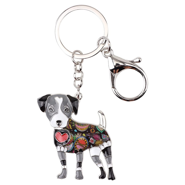 Porte-clés chien émail mignon personnalisé porte-clés animaux de compagnie chien porte-clés pour femmes