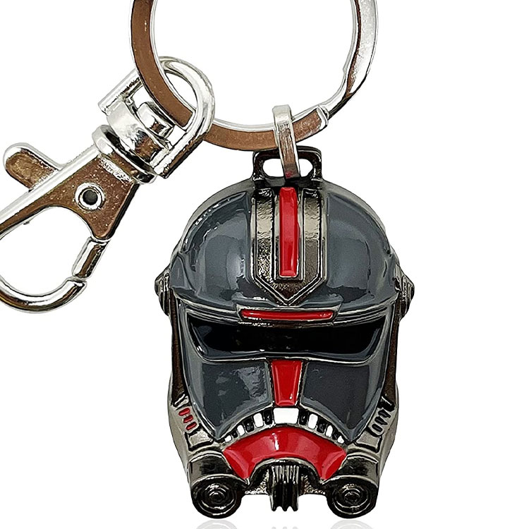 Cusotm Métal Argent Star Wars Millennium Falcon Porte-clés Bad Batch Hunter Casque Porte-clés