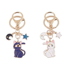 Couples mignons personnalisés cadeaux Anime métal émail breloques Couples porte-clés