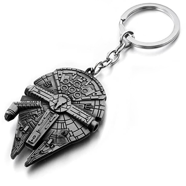 Cusotm Métal Argent Star Wars Millennium Falcon Porte-clés Bad Batch Hunter Casque Porte-clés