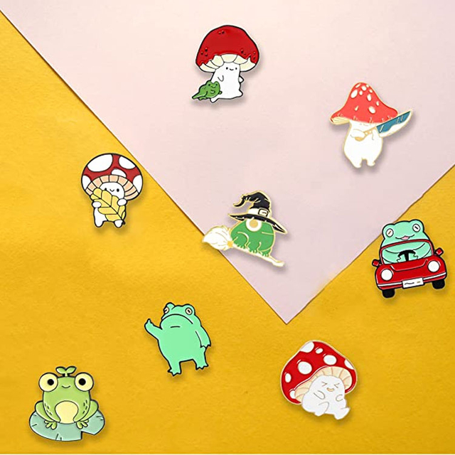 Épingles d'émail de plante de grenouille mignonne personnalisée Badges d'épinglette de bouton drôle