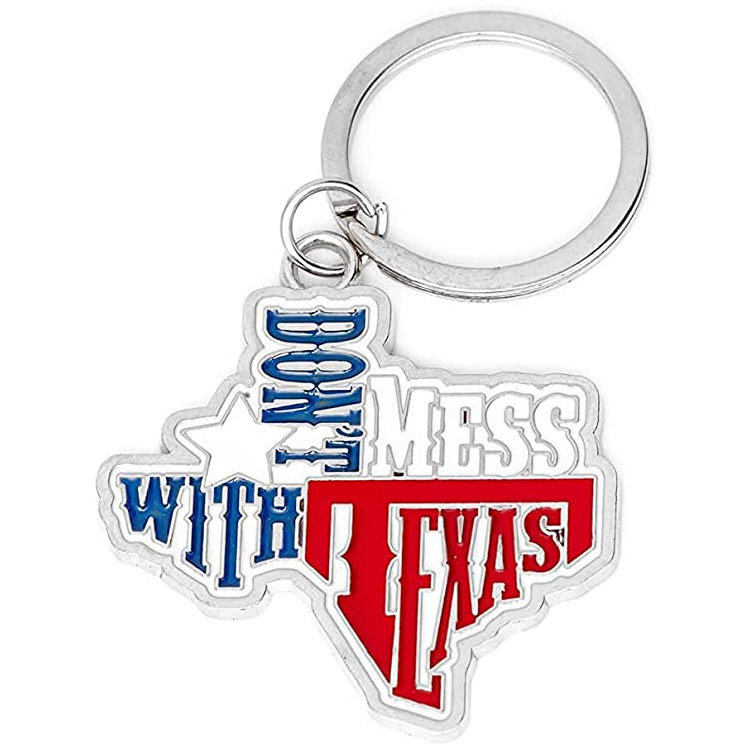 Porte-clés souvenir Texas personnalisé en métal